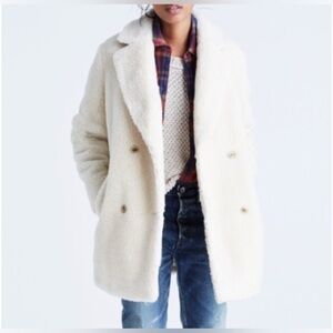 28. Madewell XS Sherpa Peacoat Style Jacket 20” P2P